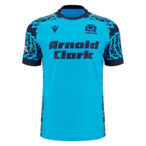 Scotland Neon Blue Rugby Training Jersey 2025/2026 - Macron