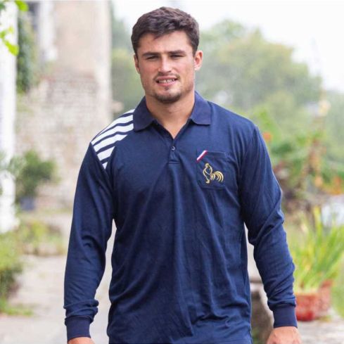 Rugby Polo Shoulder Marinière Long Sleeve Navy - Rugby Religion