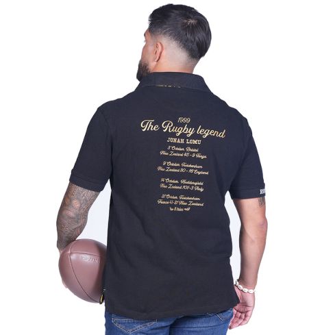 Jonah Lomu Black Short Sleeve Rugby Polo - Ruckfield