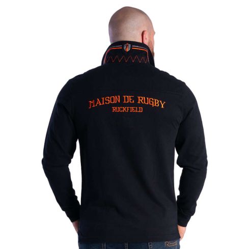Black Long Sleeve Rugby Polo - Ruckfield
