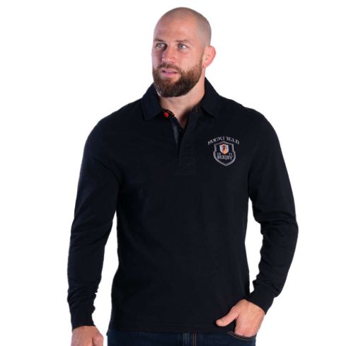 Polo Rugby Manches Longues Noir - Ruckfield