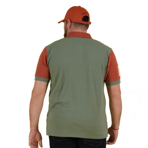 Short Sleeve Rugby Polo Bi-Color kaki / terracotta - Ruckfield