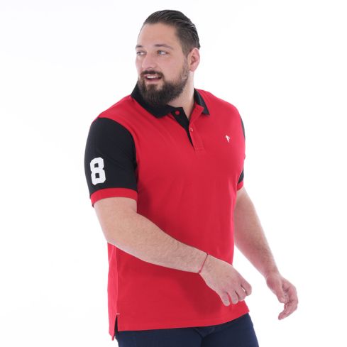 Short Sleeve Rugby Polo Bi-Color Red/Navy Blue - Ruckfield