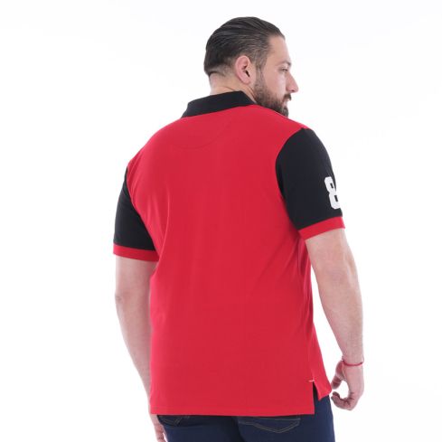 Short Sleeve Rugby Polo Bi-Color Red/Navy Blue - Ruckfield