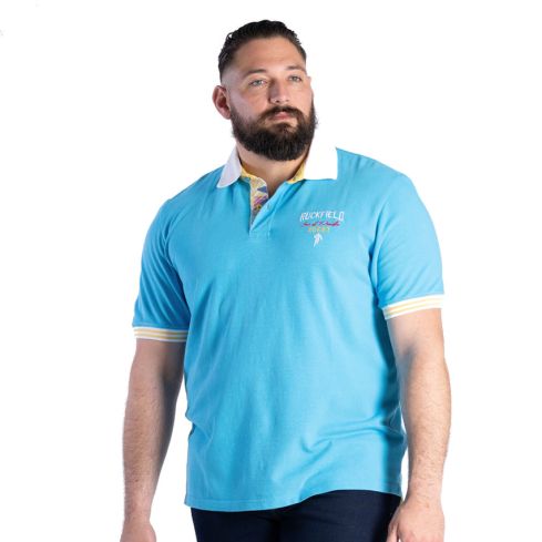 Short Sleeve IWI Of Pacific Turquoise Rugby Polo - Ruckfield