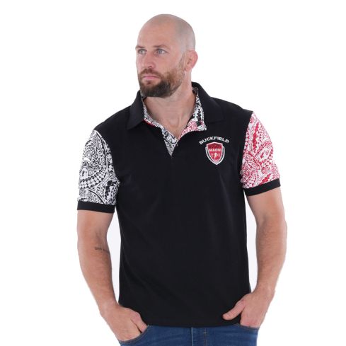 Polo Rugby Short Sleeve Maori Black - Ruckfield