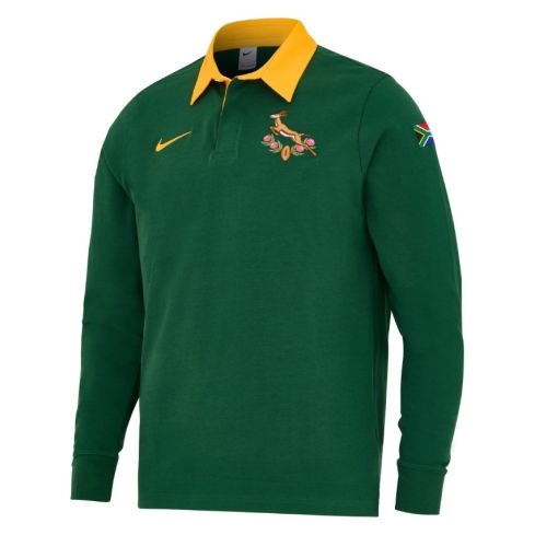 Springboks South Africa Long Sleeve Heritage Rugby Polo - Nike