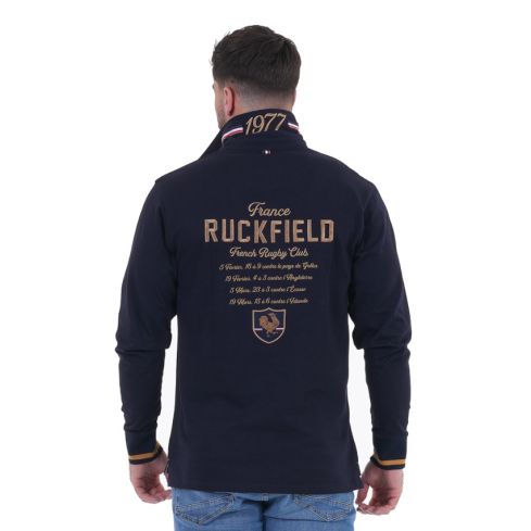 Long Sleeve Polo French Rugby Club Navy Blue - Ruckfield