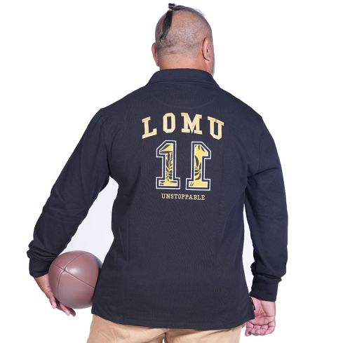 Jonah Lomu Black Long Sleeve Rugby Polo - Ruckfield