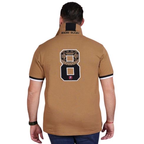 Maori Rugby Polo Shirt Short Sleeves Dark Beige – Ruckfield
