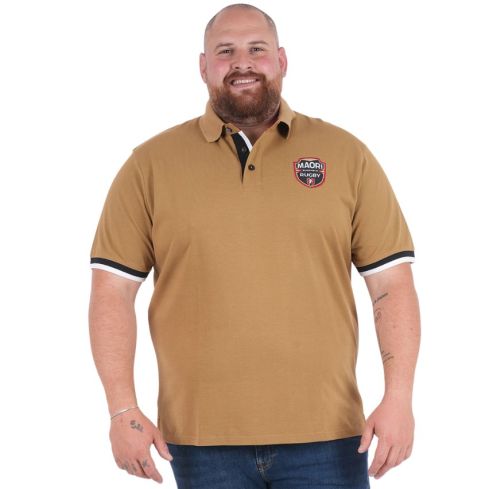 Maori Rugby Polo Shirt Short Sleeves Dark Beige – Ruckfield