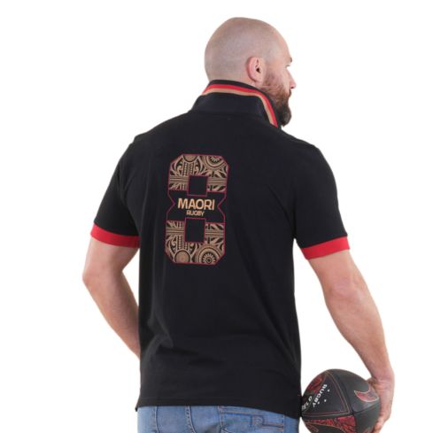 Short Sleeve Rugby Polo Maori Black - Ruckfield