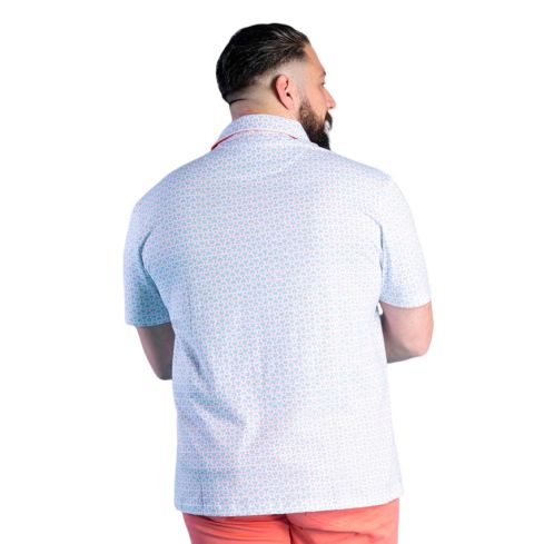 Short Sleeve Rugby Polo White Elegance Pattern - Ruckfield