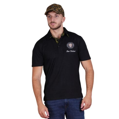 New Zealand Army Organic Cotton Rugby Polo Black - Ruckfield