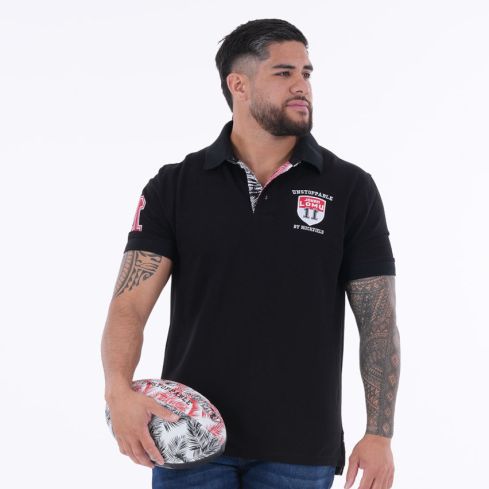 Black short-sleeve polo Jonah LOMU - Ruckfield