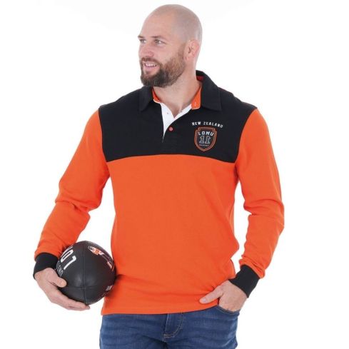Long Sleeve Rugby Polo Jonah Lomu Orange - Ruckfield