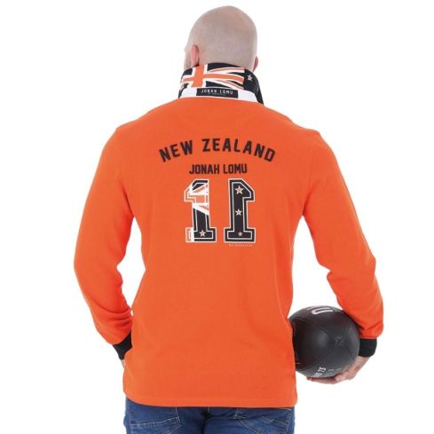 Long Sleeve Rugby Polo Jonah Lomu Orange - Ruckfield