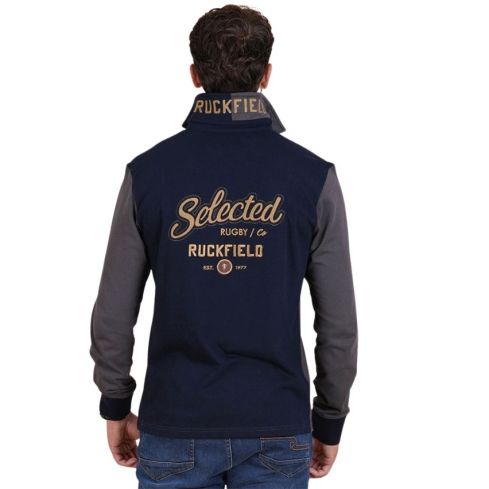 Long Sleeve Rugby Polo Selected Navy Blue - Ruckfield