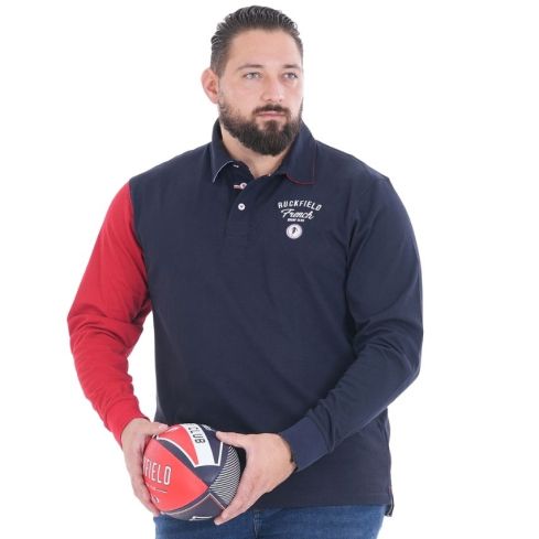 Navy Long Sleeve Polo French Rugby Club - Ruckfield