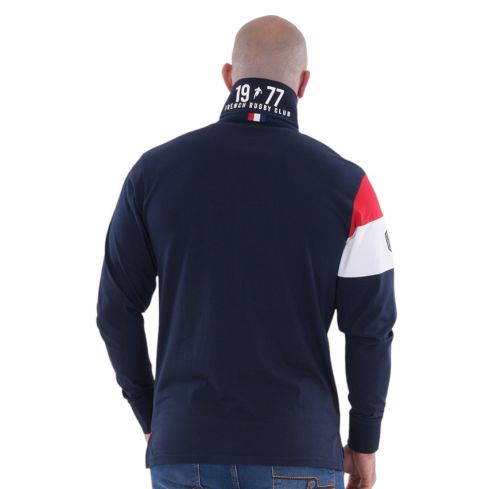 Long-Sleeve Polo French Rugby Club Navy Blue - Ruckfield