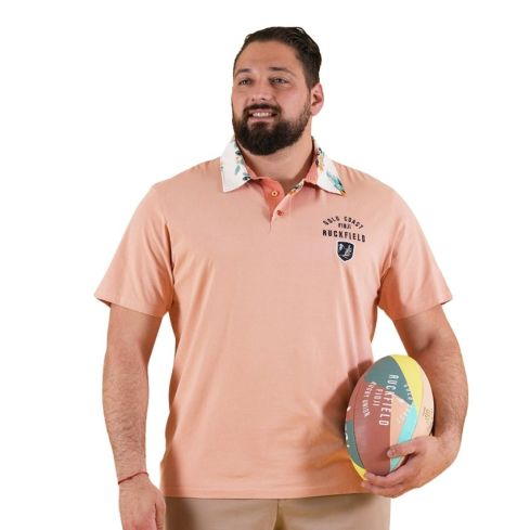 Short Sleeve Rugby Polo Palm Beach Apricot - Ruckfield