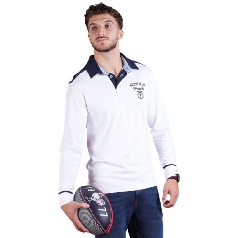 Polo Rugby long sleeve French Rugby Club White - Ruckfield
