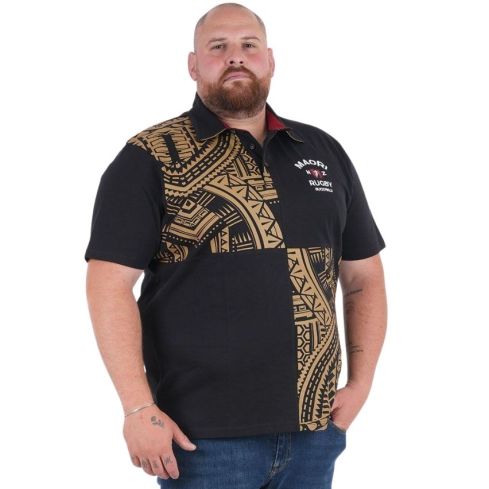 Ruckfield Maori Short-Sleeve Rugby Polo Black
