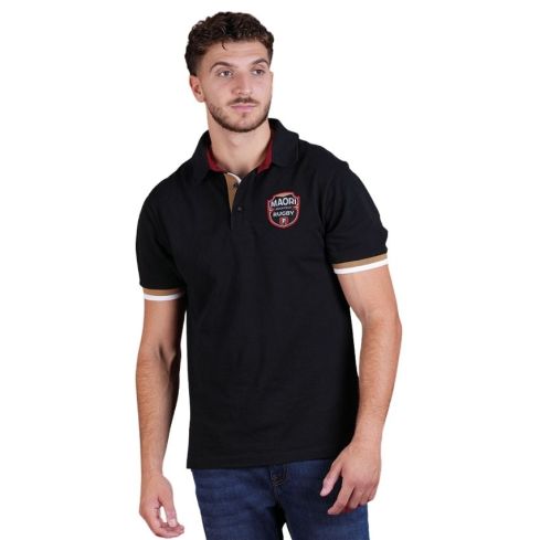 Ruckfield Maori Short-Sleeve Rugby Polo Black