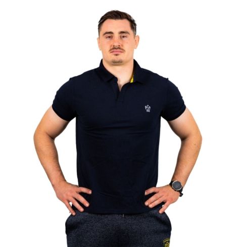 ASM Clermont Rugby Performance Short-Sleeve Polo Navy Blue