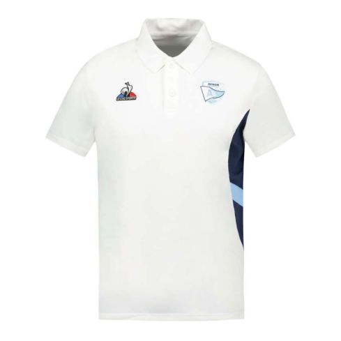 Aviron Bayonnais White Rugby Presentation Polo - Le Coq Sportif