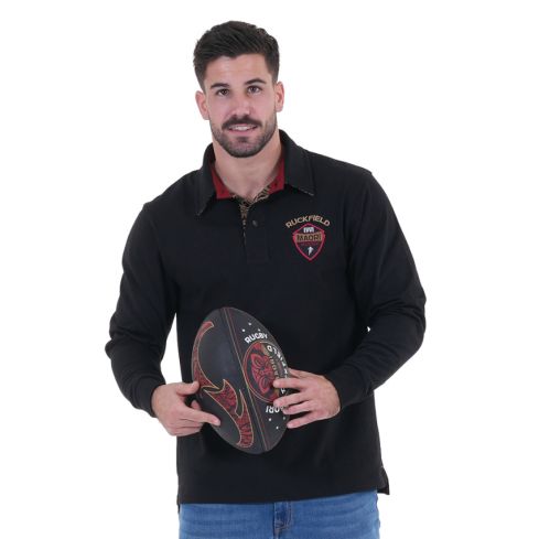 Long sleeve polo Maori Rugby black - Ruckfield