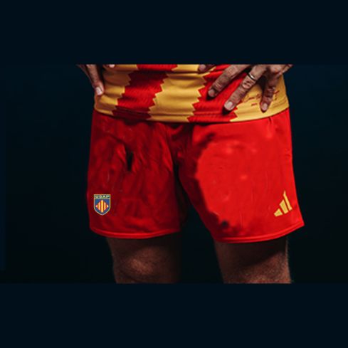 Kids' Rugby Shorts Replica Away USAP Perpignan 2024/2025 - Adidas