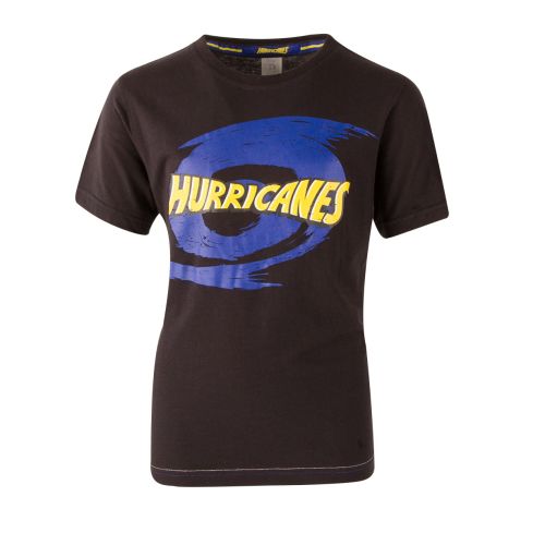 Kids Rugby T-Shirt Hurricanes Black - Super 18