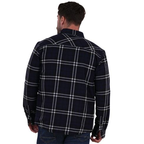 Checked Rugby Overshirt Selected Navy Blue - Ruckfield