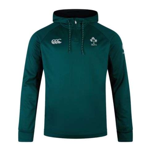 Ireland Green/Black Zip Training Rugby Hoodie - Canterbury