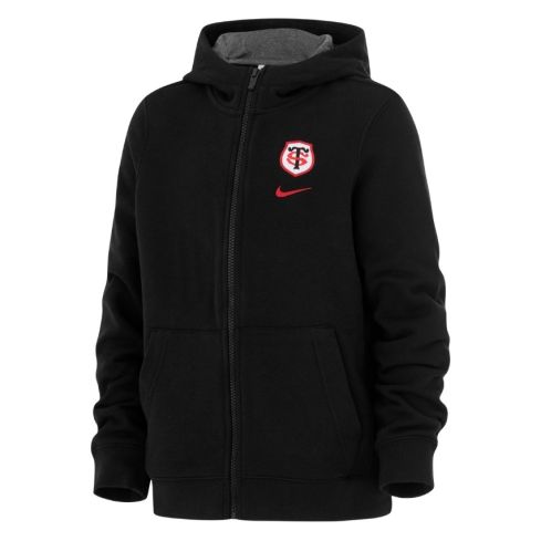 Kids' Full-Zip Hoodie Rugby Stade Toulousain Black 2025/2026 - Nike