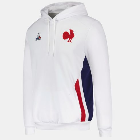 Sweat À Capuche Rugby France Présentation 2023/2024 Blanc - Le Coq Sportif