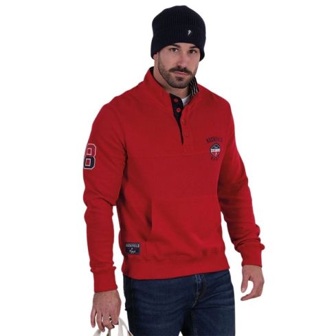 French Rugby Club polo collar Rugby Sweatshirt Red - Ruckfield