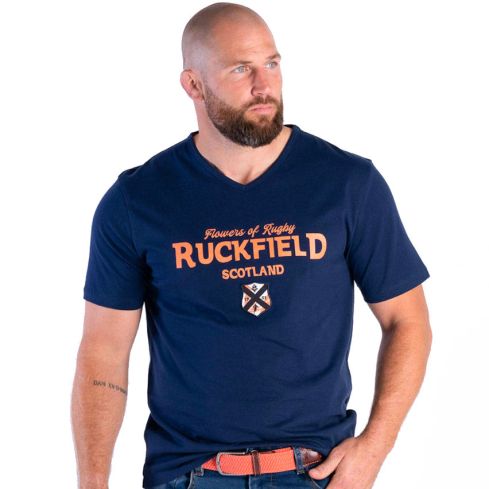 Rugby Flowers of Rugby Scotland Navy Blue T-shirt - Ruckfield