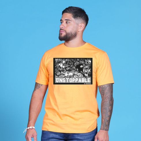 Screen Printed Jonah Lomu Orange Rugby T-shirt - Ruckfield