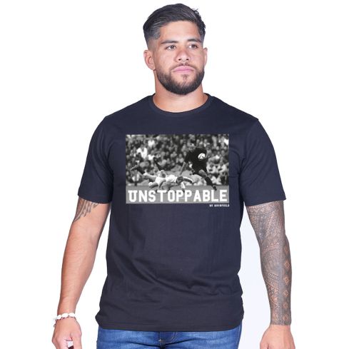 Rugby T-shirt Screen Print Jonah Lomu Black - Ruckfield