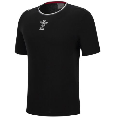 Rugby T Shirt Wales WRU Black 2022/2023 - Macron