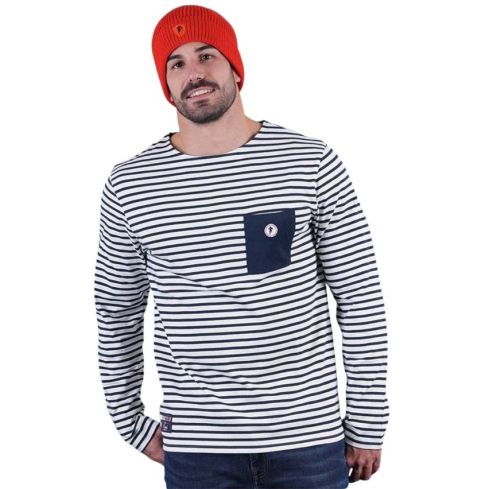 Striped Long Sleeve T-shirt French Rugby Club Navy Blue - Ruckfield