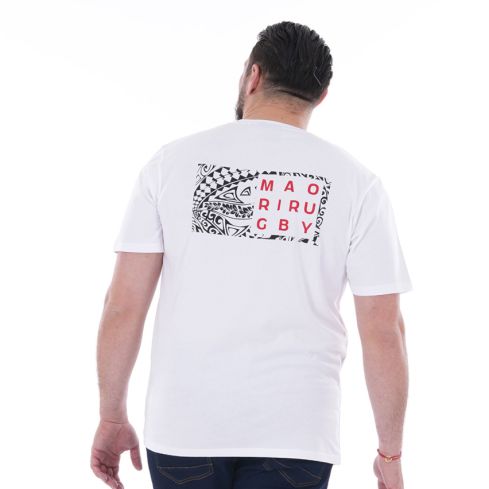 Short-Sleeved Rugby T-Shirt White Maori - Ruckfield
