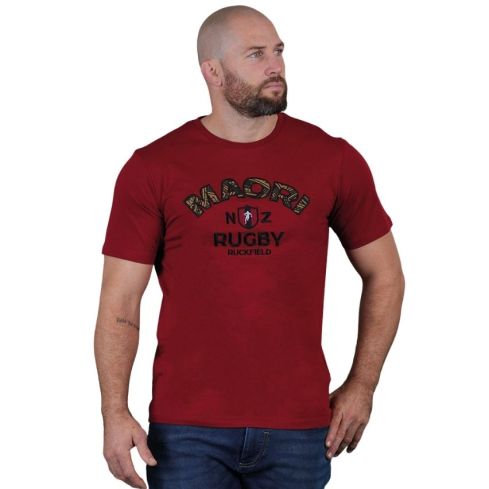 Ruckfield Maori Short-Sleeve Rugby T-shirt Dark Red