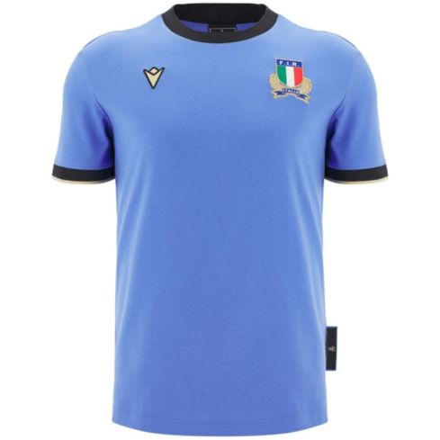 Italy Rugby Supporter T-shirt 2025/2026 Blue/Black - Macron
