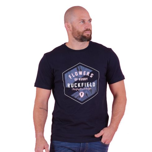 Short-Sleeve Rugby T-shirt Flowers of Rugby Navy Blue - Ruckfield