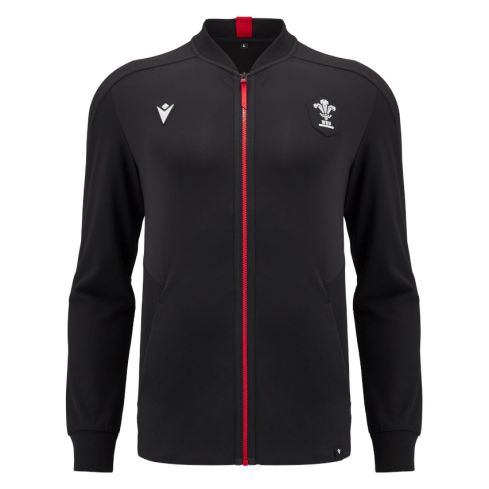 Welsh Rugby Anthem Zip Jacket Black/Red - Macron