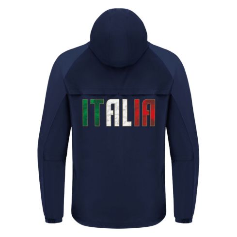 Italy 2025/2026 Waterproof Zipped Rugby Jacket - Macron